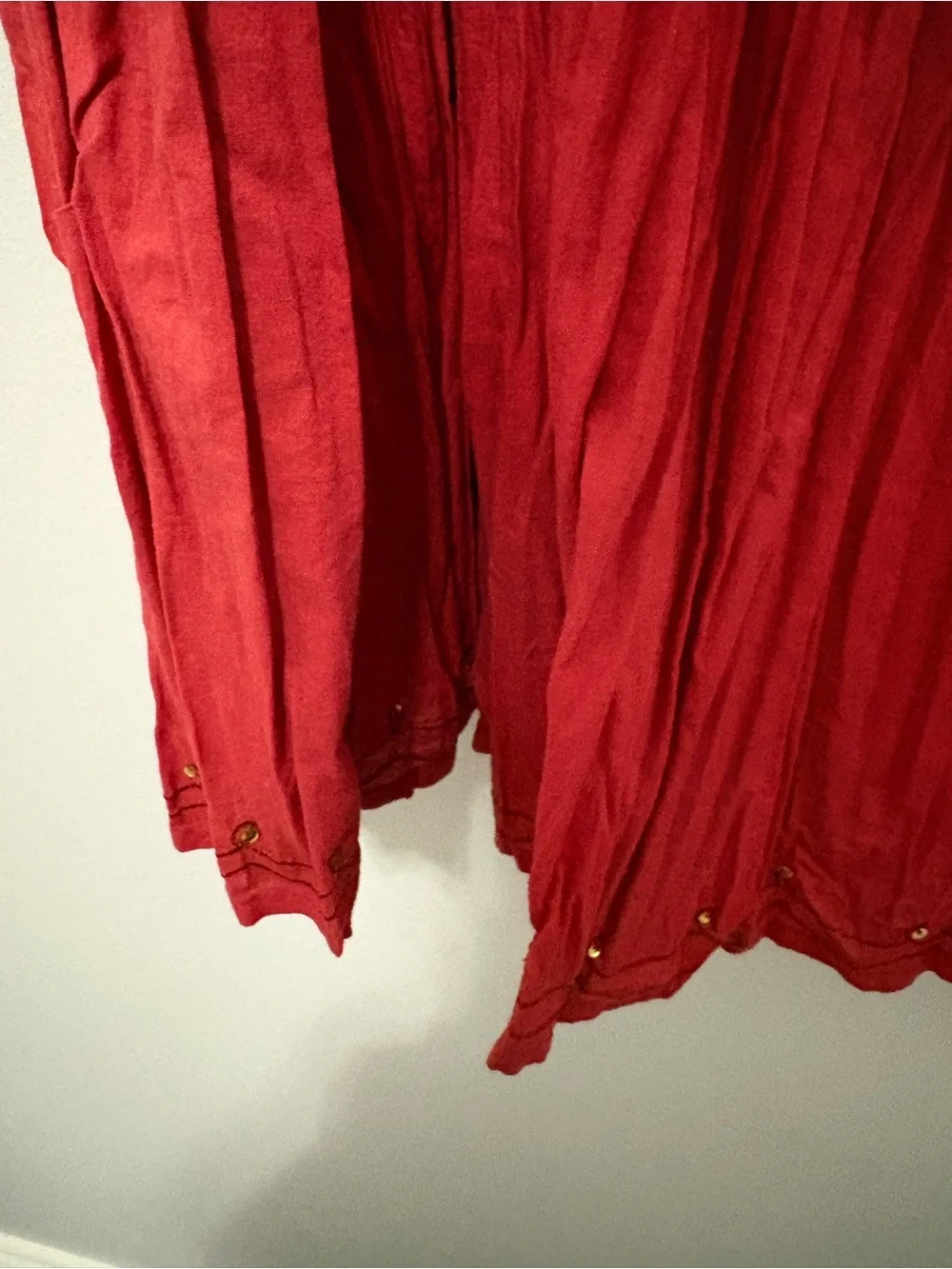Venezia Lane Bryant Cotton Boho Hippie Orange Red Ombre Maxi Skirt Tie Waist